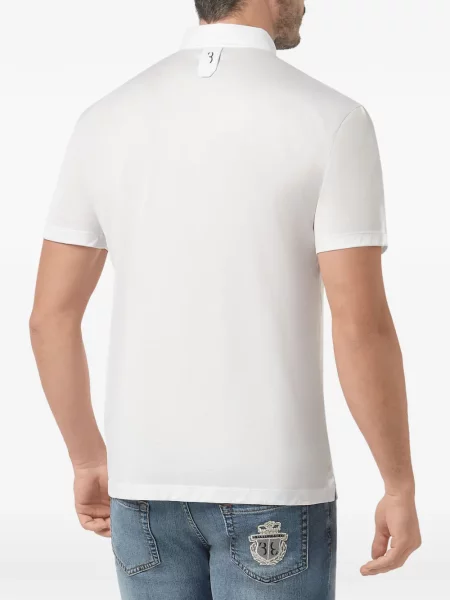 Tricou polo Billionaire cu broderie alb