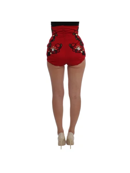 Haftowane szorty Dolce And Gabbana czerwone