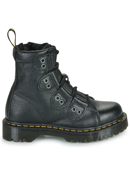 Čipkované členkové topánky Dr. Martens čierna