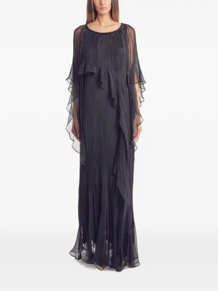 Rochie maxi Irina Schrotter cu volane negru