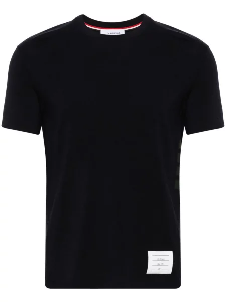 Tricou Thom Browne de lână cu dungi albastru