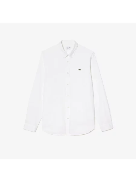 Lacoste Koszula Premium O Dopasowanym Kroju biała