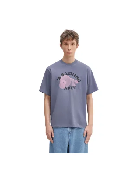 A Bathing Ape t-shirt Milo College Relaxed z nadrukiem szary