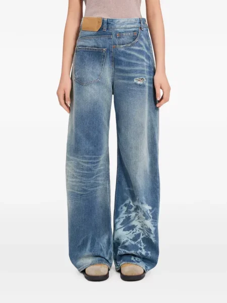 Blugi cu picior larg Mm6 Maison Margiela albastru