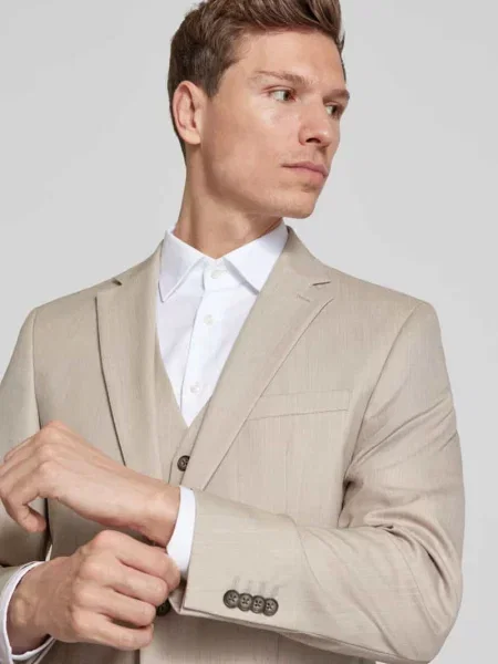 Marynarka z brustaszą model ‘Grant’ Pierre Cardin beżowa