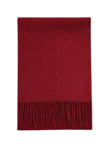 GOBI Cashmere Fular Unisex Cashmere Fringed Scarf bordeaux roșu