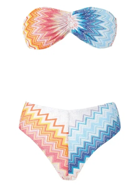 Bikini Missoni tricotate albastru
