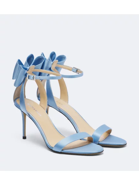 Sandale Mach & Mach cu funde din satin albastru