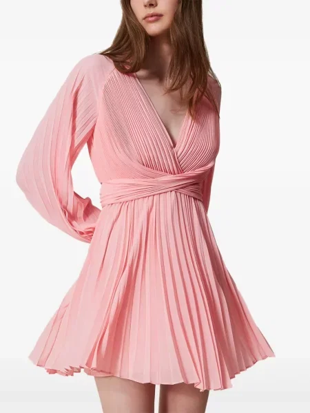 Rochie Twinset plisată de costum roz