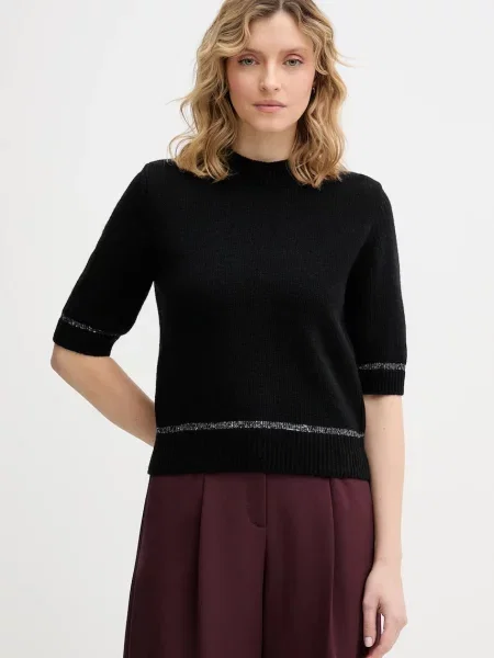 Pulover z dodatkom volne United Colors of Benetton črna