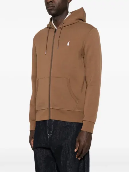 Суичър с качулка Polo Ralph Lauren бродиран кафяво