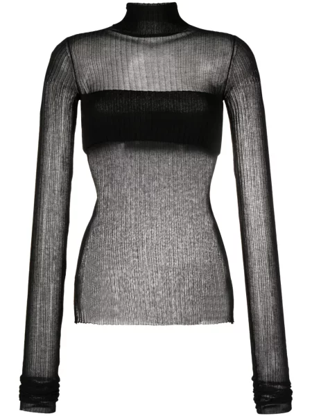 Top Quira prążkowany czarny