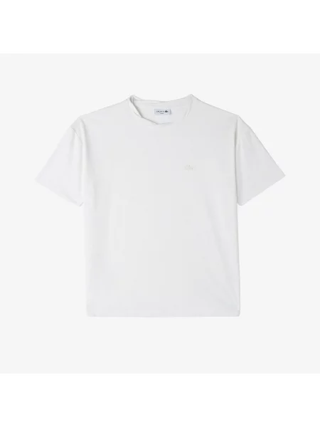 Lacoste T-Shirt Z Okrągłym Dekoltem Relaxed Fit biały
