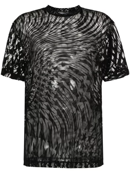 Tricou Mugler cu imagine negru