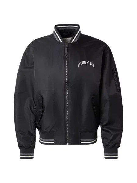 Calvin Klein Jeans Prehodna jakna Varsity temno siva / črna bela