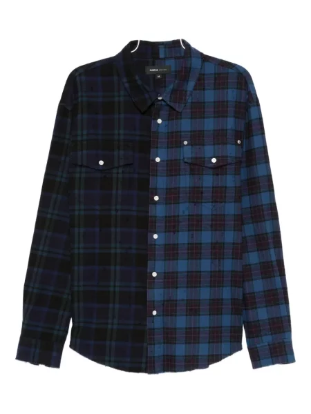 Карирана риза Purple Brand синьо