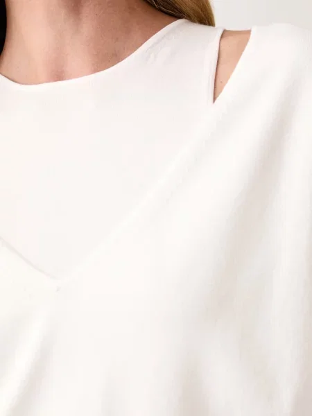 MM by Max Mara női pulóver viszkózzal MMLOTTONE fehér