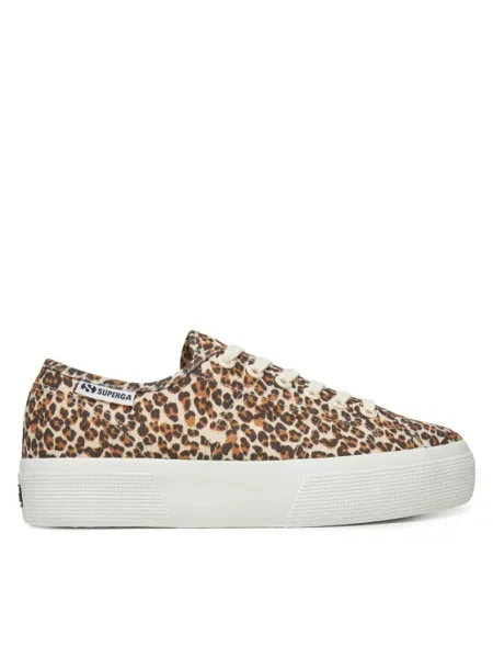 Superga Снікерcи Platform Leopard Print коричневий