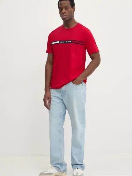 Tommy Hilfiger Tričko Chest Insert červená