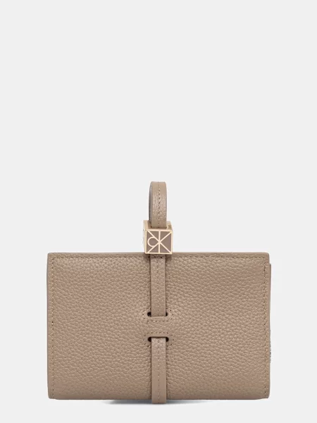 Portofel Calvin Klein Emblem Hw Pebble Wallet On Strap bej
