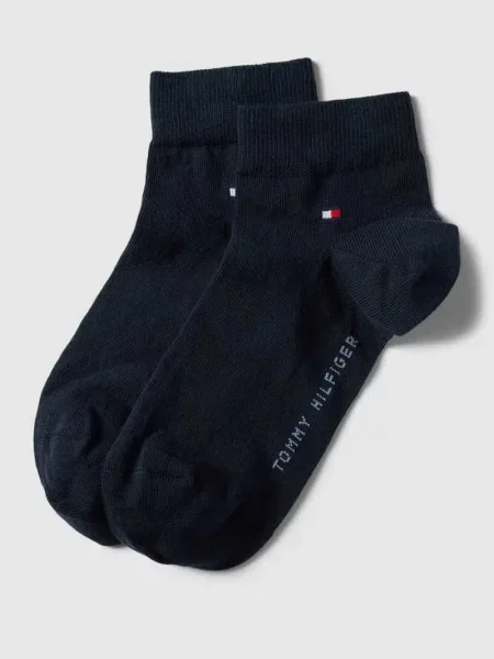Krótkie skarpety z detalem z logo w zestawie 2 szt. model QUARTER’ Tommy Hilfiger niebieskie