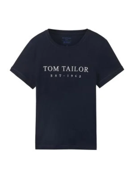 TOM TAILOR Tricou bleumarin alb
