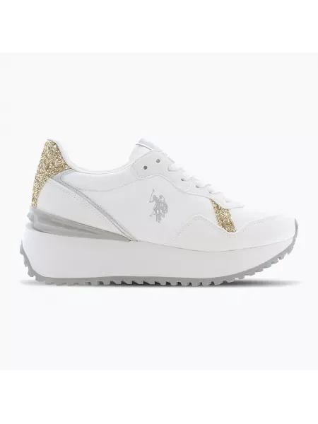 Дамски обувки U.S. Polo Assn. бяло/златно бяло