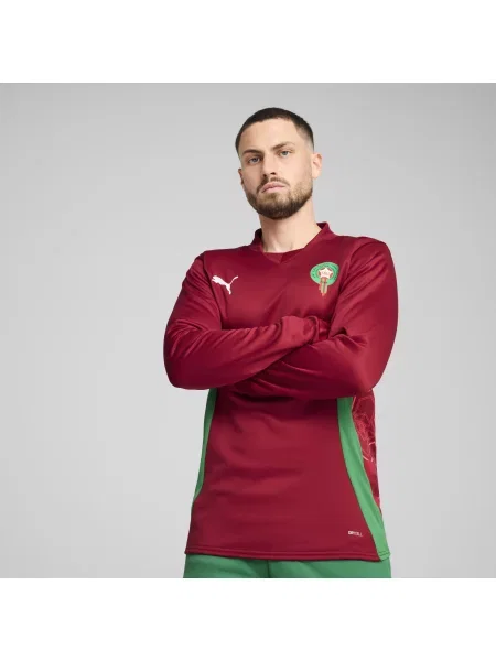 Bluza przedmeczowa Maroko z długim rękawem czerwona