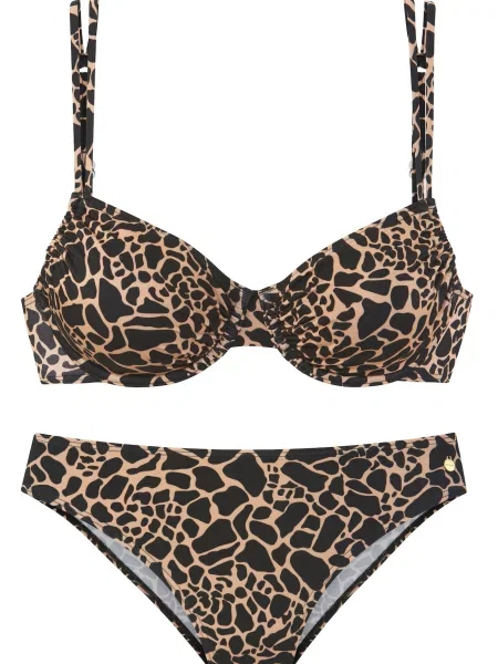 LASCANA Costum de baie două piese bej negru
