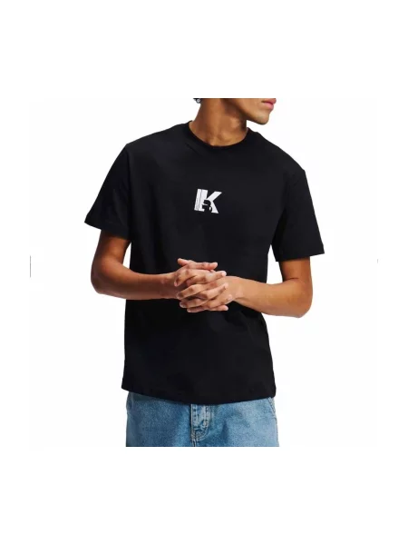Majica Karl Lagerfeld s autogramom crna