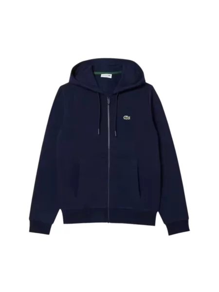 Bluza rozpinana Lacoste z kapturem z długim rękawem niebieska