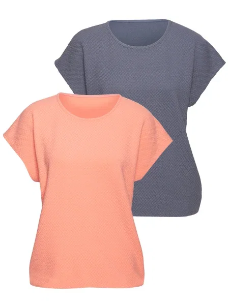 VIVANCE Majica sivkasto / svijetlonarančasta plava