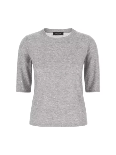 Dzianinowy sweter Fabiana Filippi szary