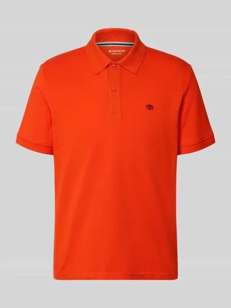 Koszulka polo z czystej bawełny o kroju regular fit Tom Tailor pomarańczowa