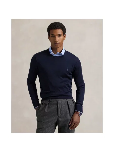 Sweter Polo Ralph Lauren wełniany niebieski