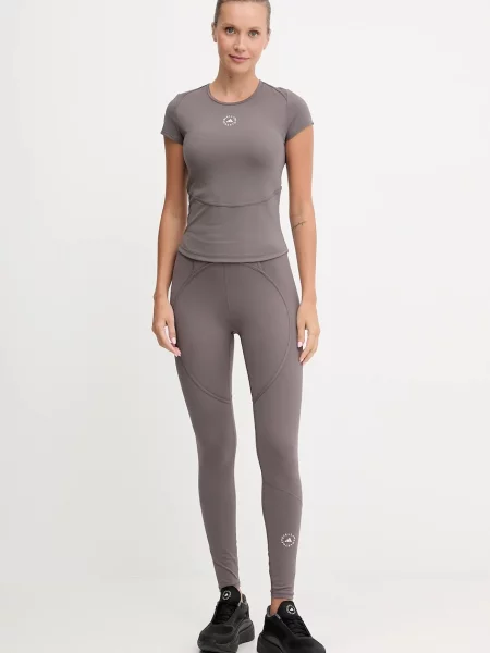 Adidas by Stella McCartney legginsy treningowe TruePurpose gładkie brązowy