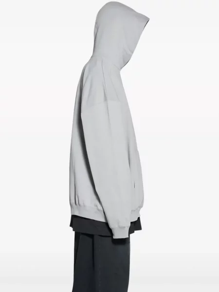 Majica s kapuljačom Balenciaga s printom od jersey siva