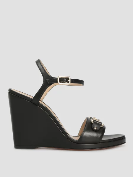 Шкіряні босоніжки Baldinini чорні