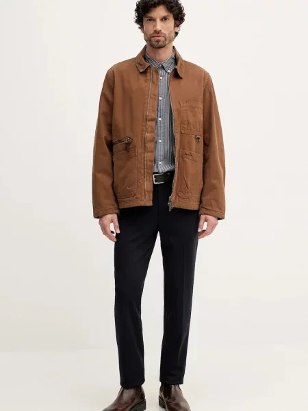 Barbour koszula Longfield granatowy regular z kołnierzykiem button-down