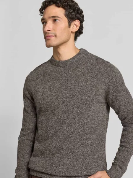 Sweter z mieszanki wełny i jedwabiu z okrągłym dekoltem model TISBURY' Barbour