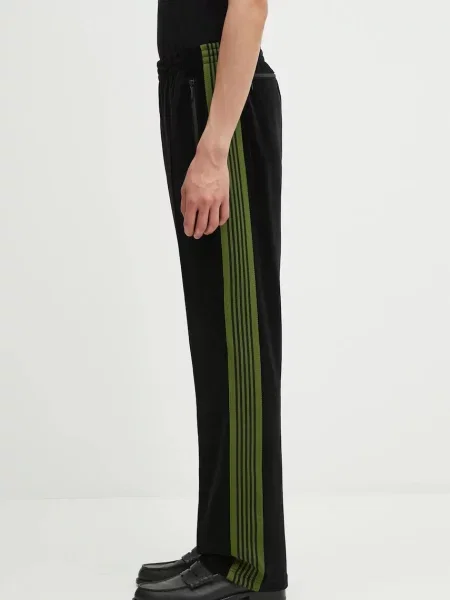 Tepláky Needles Narrow Track Pant s aplikací černá