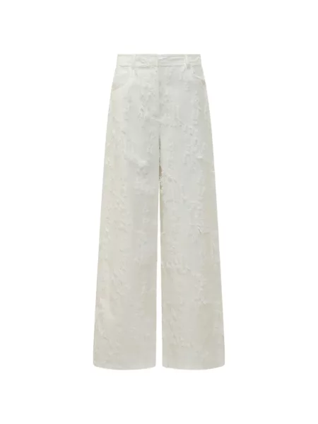 Pantaloni Msgm cu picior lat alb