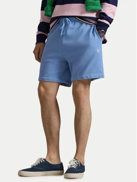 Polo Ralph Lauren Kratke hlače iz tkanine modra