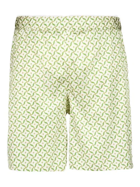 Svilene kratke hlače Frescobol Carioca s printom zelena