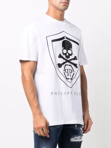 Kamínky tričko Philipp Plein bílé