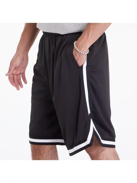 Szorty Urban Classics Stripes Mesh Shorts Black/ Black/ White S czarne