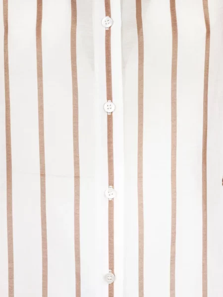 Cămașă Semicouture cu dungi asimetrică alb