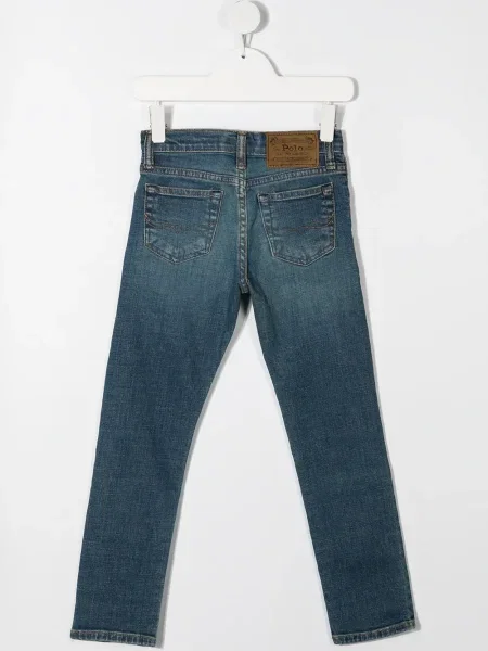 Jeansy straight leg dziecięce Polo Ralph Lauren niebieskie