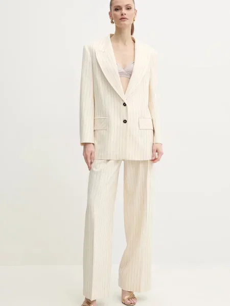 Піджак Simona Corsellini однобортний візерунок бежевий