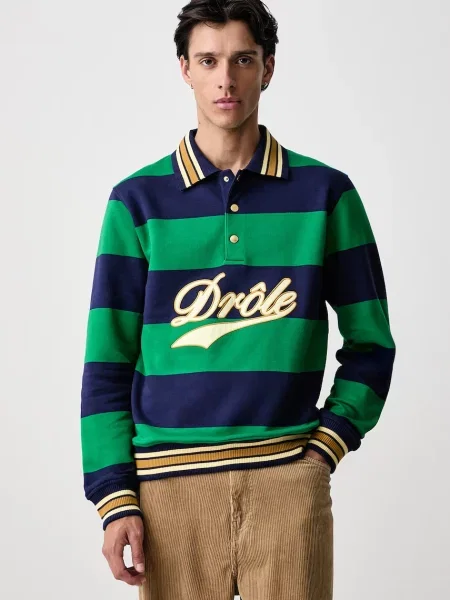 Drôle de Monsieur Drule Embroidered hanorac din pentru bărbați
